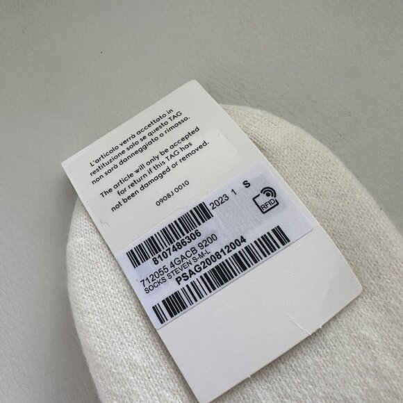 NWT GUCCI WHITE SOCKS COTTON Sz S Logo - Picture 5 of 5